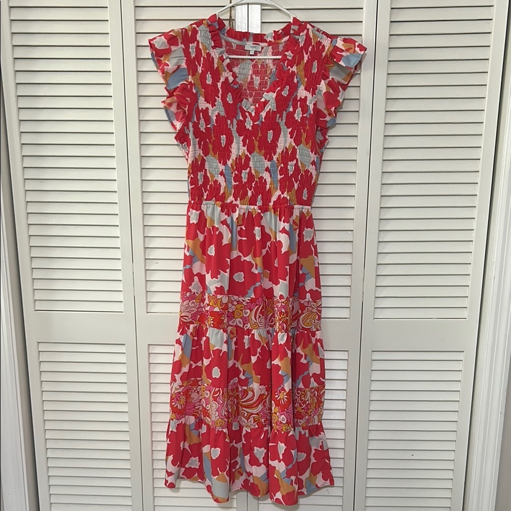 Floral Red Dress